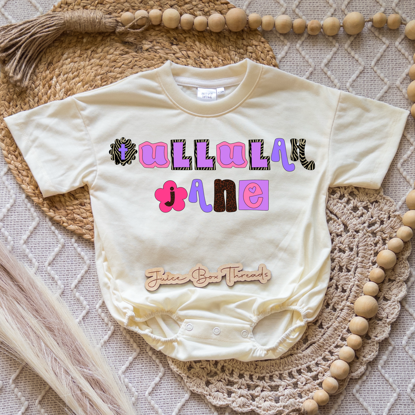 Preppy Zebra Name Romper/Tee