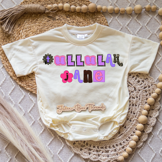 Preppy Zebra Name Romper/Tee