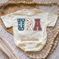 USA Floral Romper/Tee