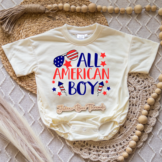 All American Boy Romper/Tee