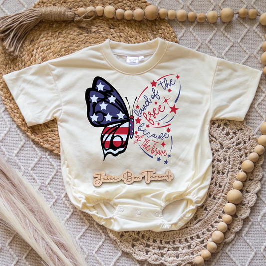 Land of the Free Butterfly Romper/Tee