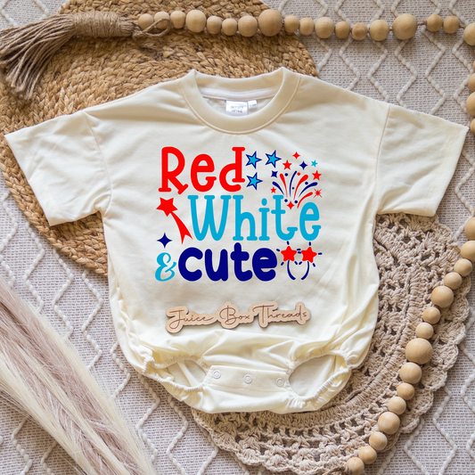 Red White and Cute Romper/Tee