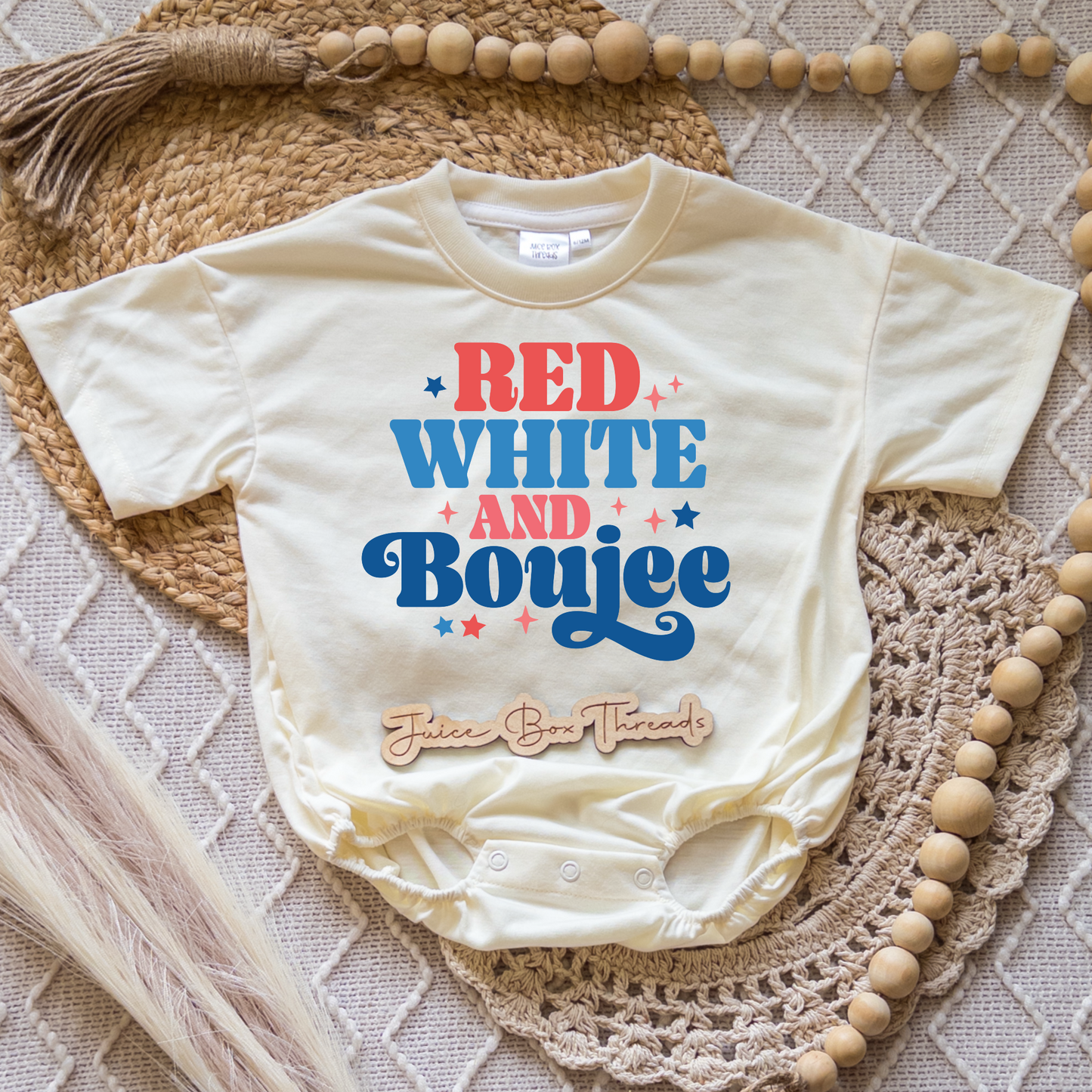 Red White and Boujee Romper/Tee