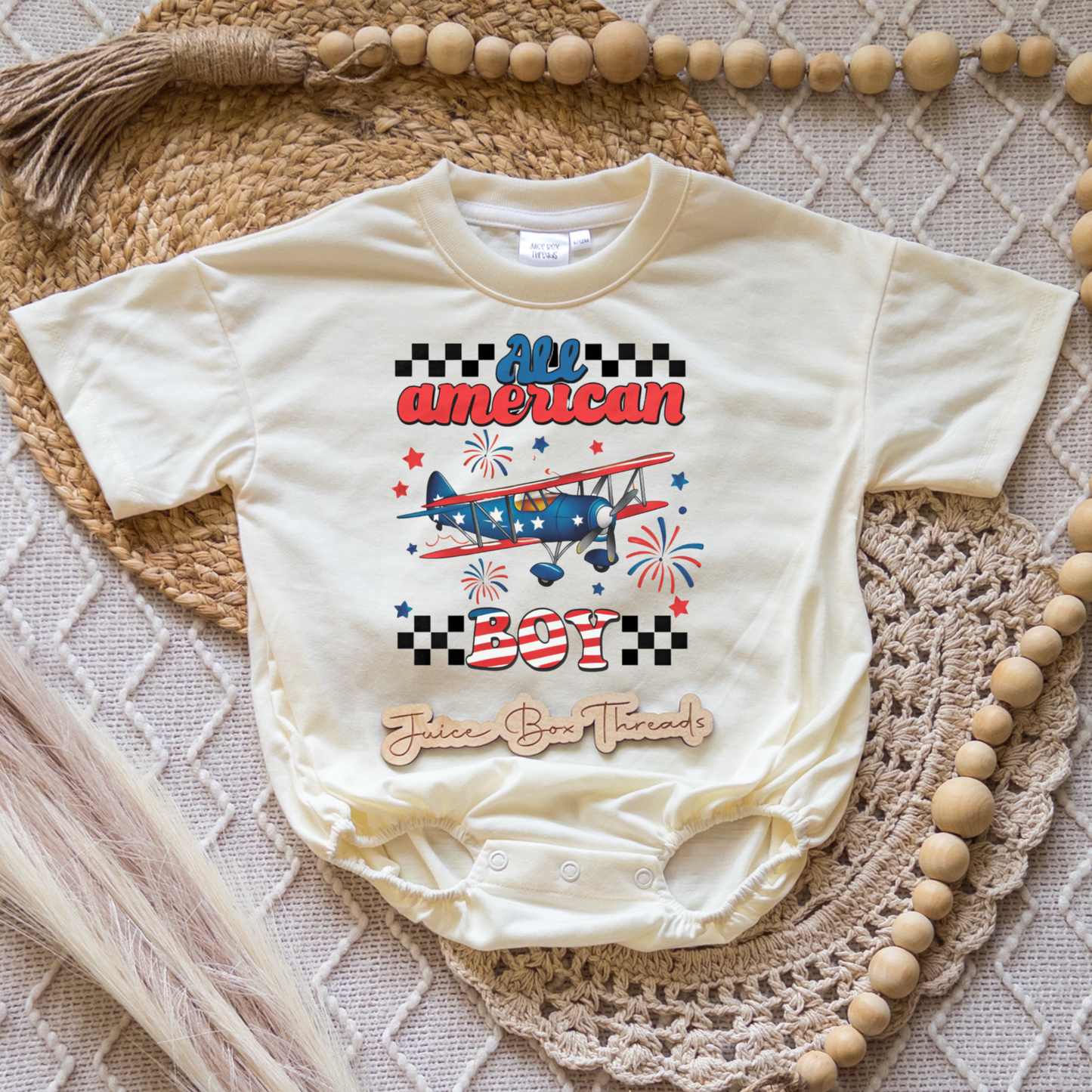 All American Boy Romper/Tee