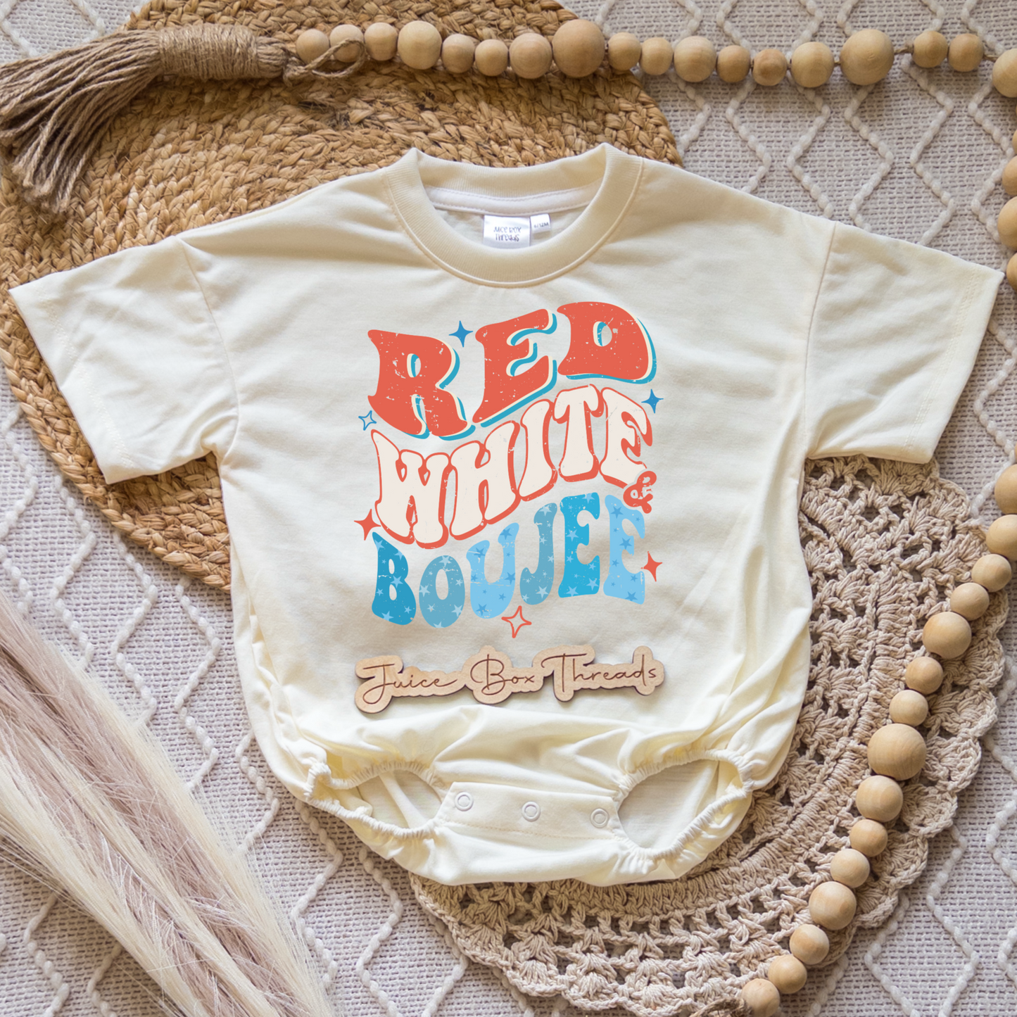Red White and Boujee Romper/Tee