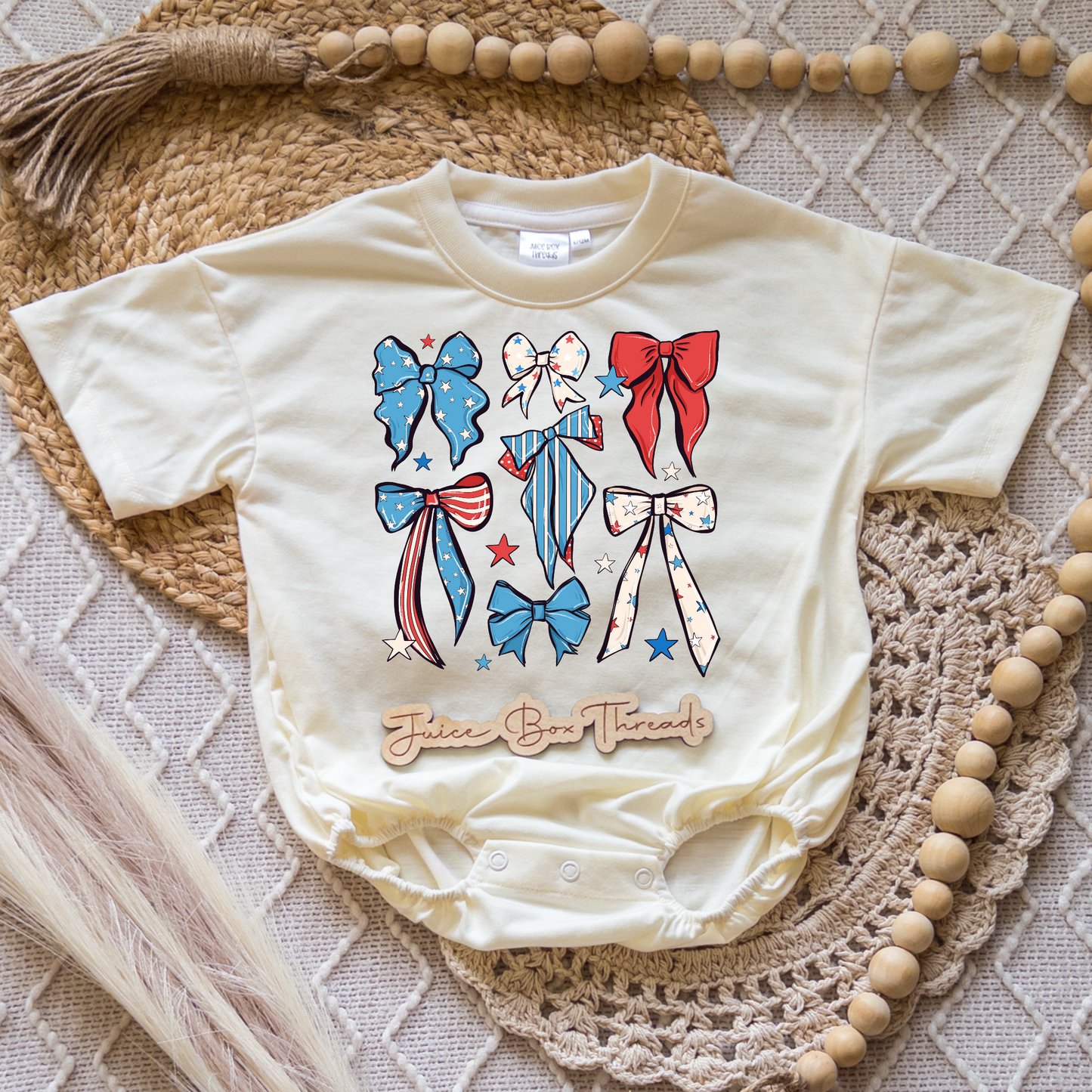 Patriotic Bows Romper/Tee
