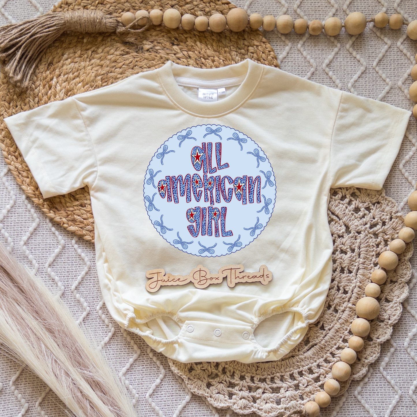 All American Girl Romper/Tee