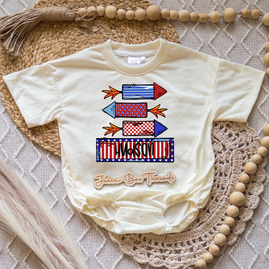 Fireworks Name Romper/Tee