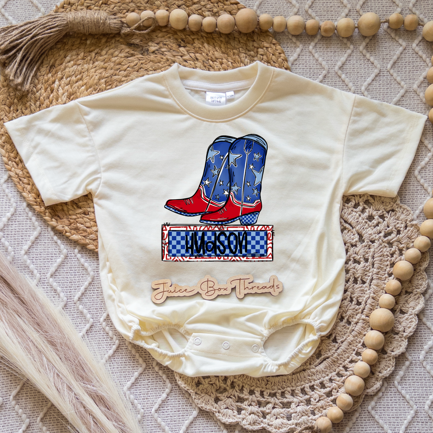 Boy Boots Name Romper/Tee