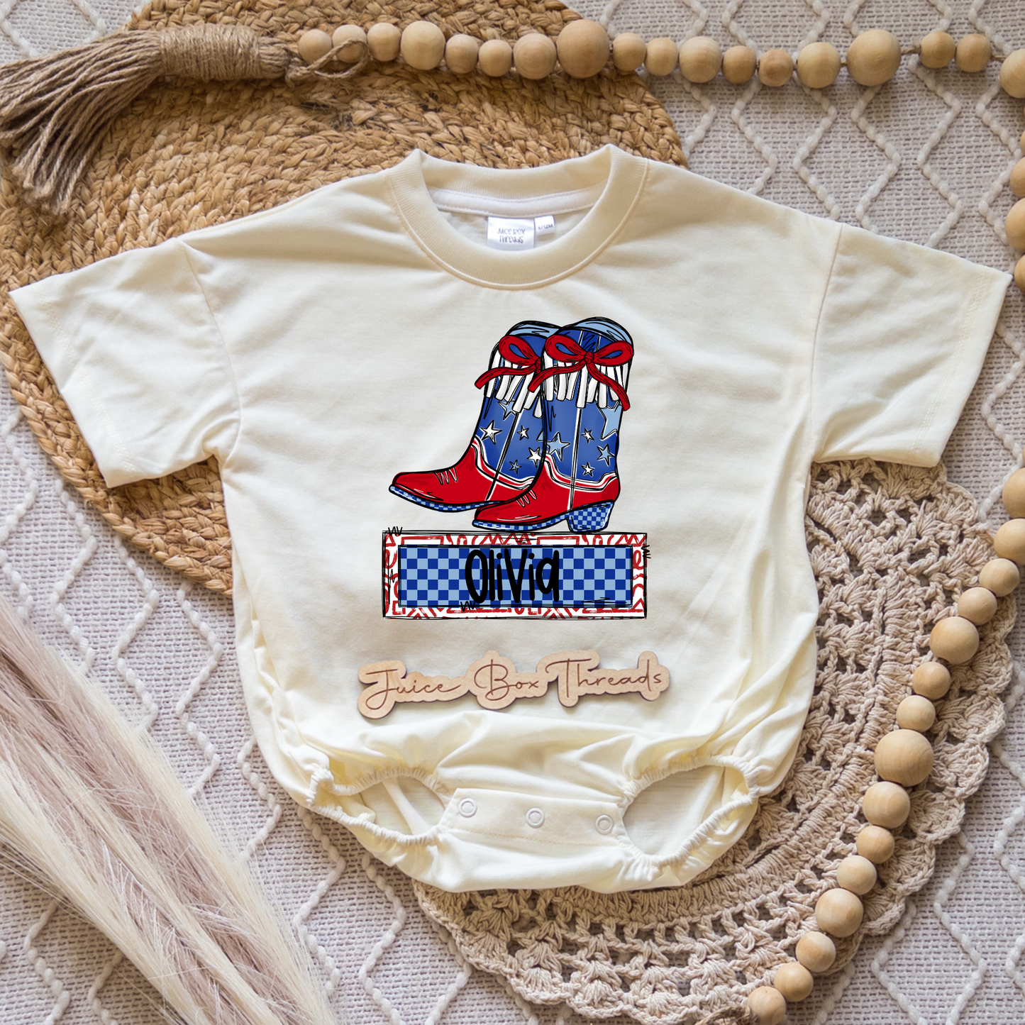 Girl Boots Name Romper/Tee