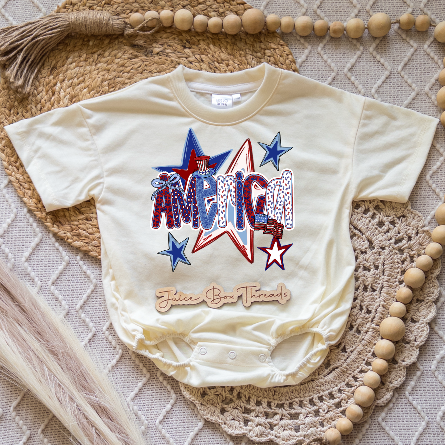 America Stars Romper/Tee