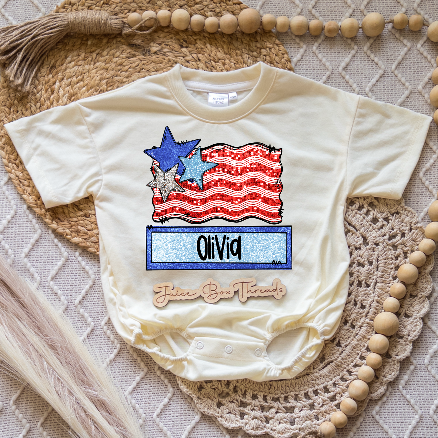 Girl Flag Name Romper/Tee