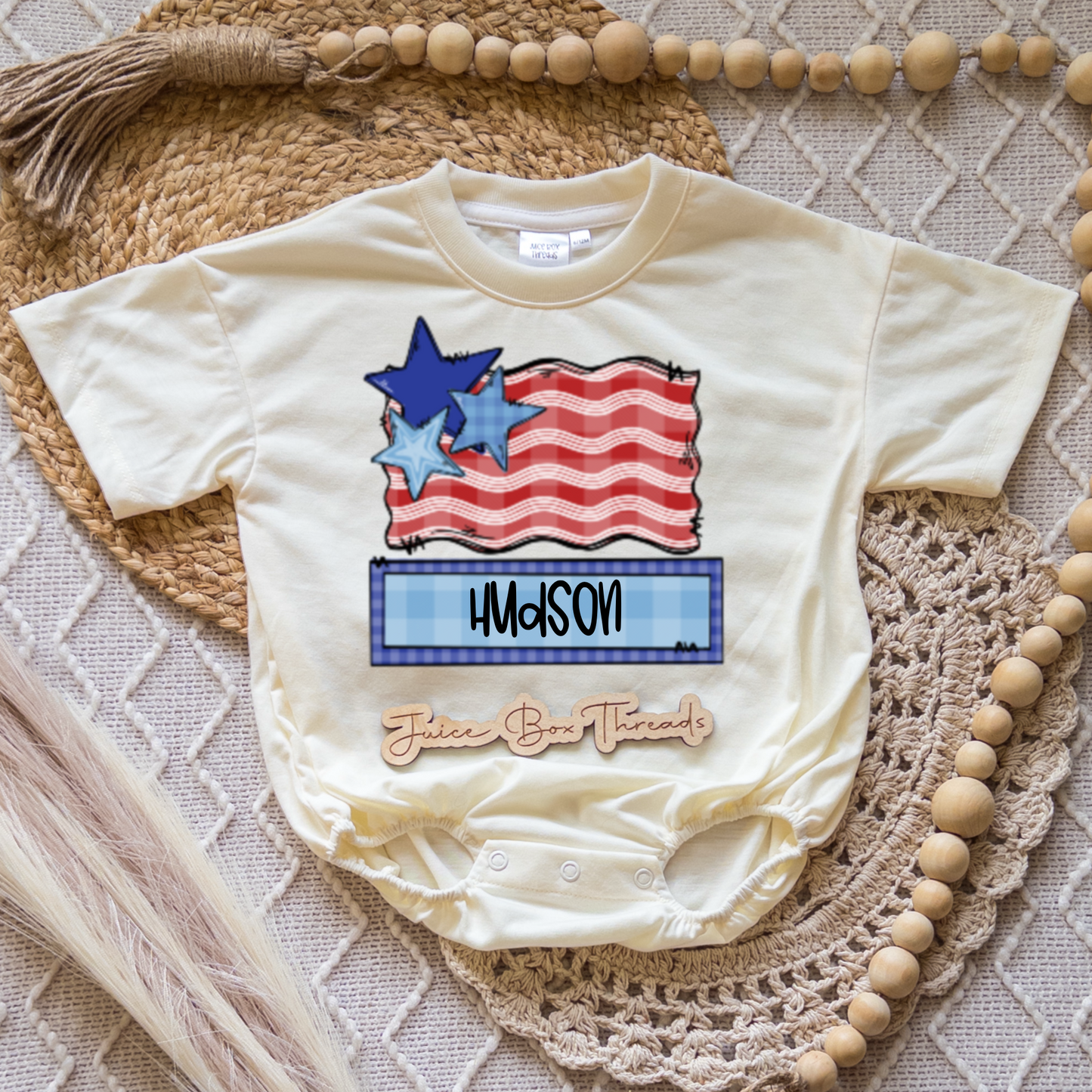 Boy Flag Name Romper/Tee