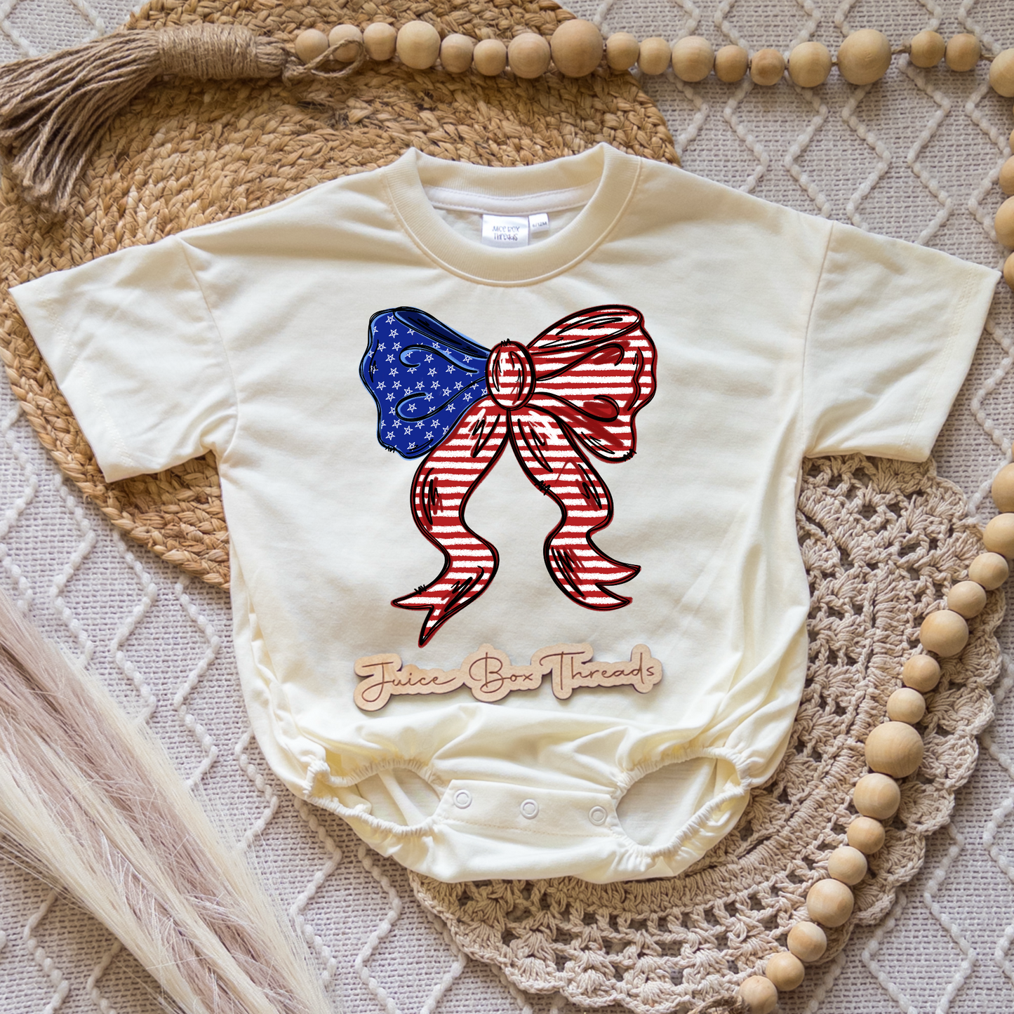 Flag Bow Romper/Tee