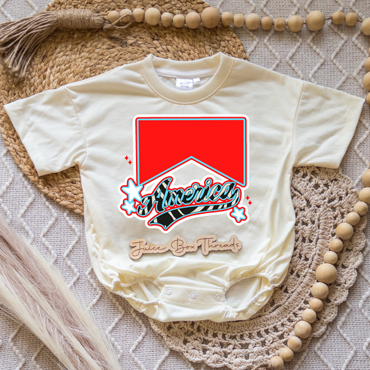 America Zebra Romper/Tee