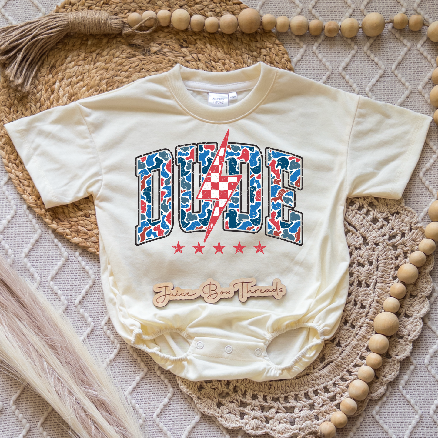 Dude Camo Romper/Tee