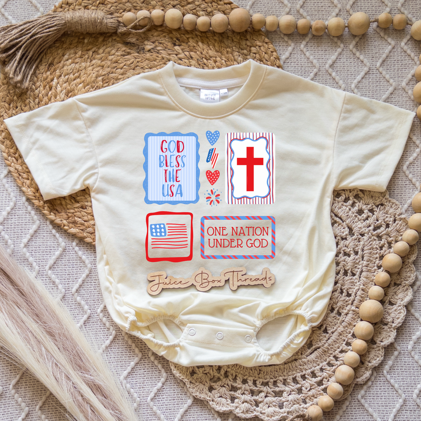 God Bless the USA Romper/Tee