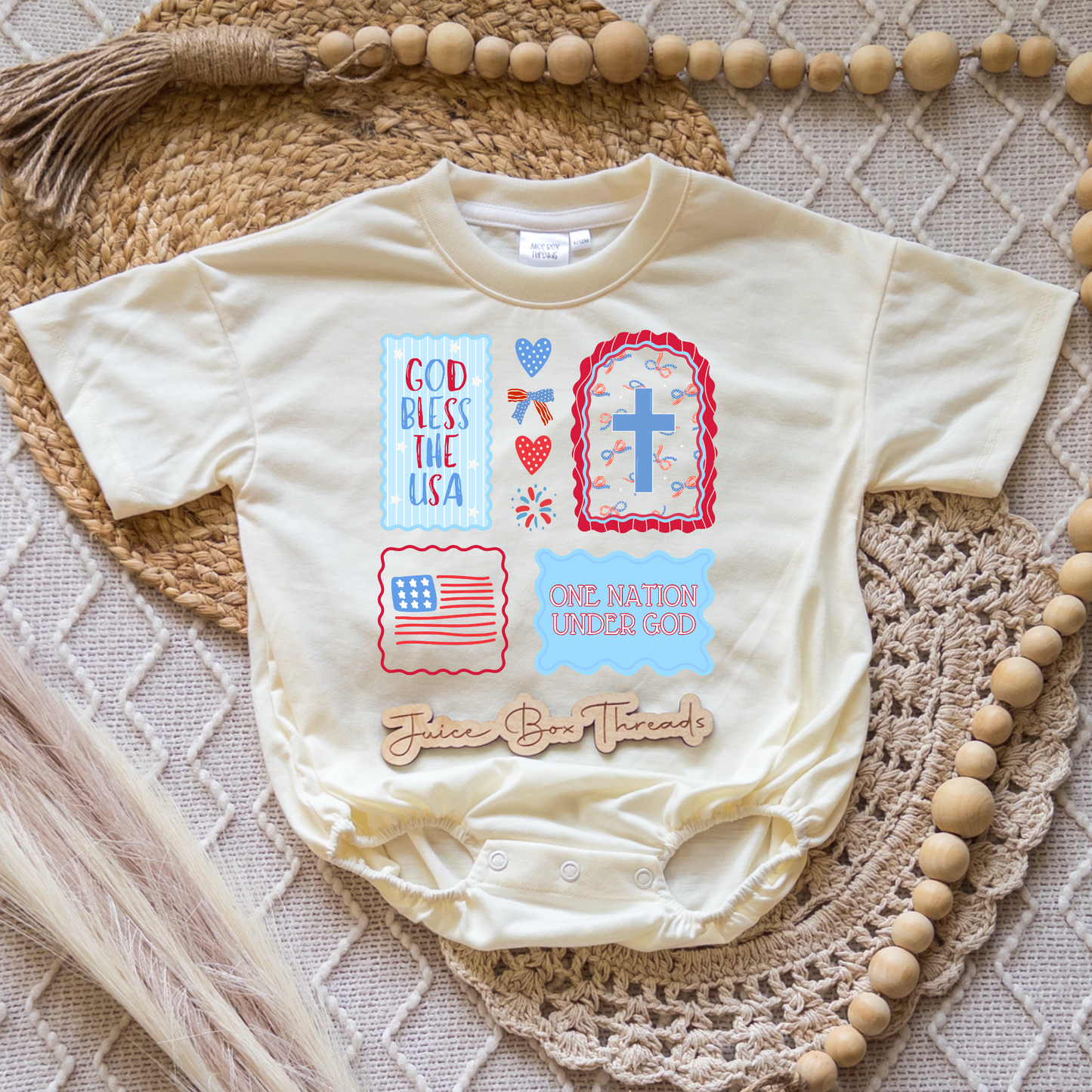 God Bless the USA Romper/Tee