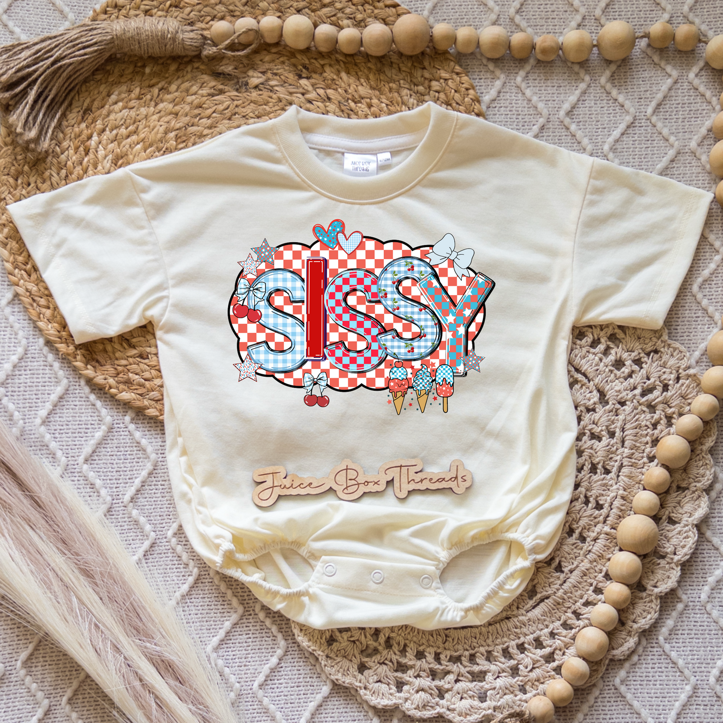 Sissy Patriotic Romper/Tee