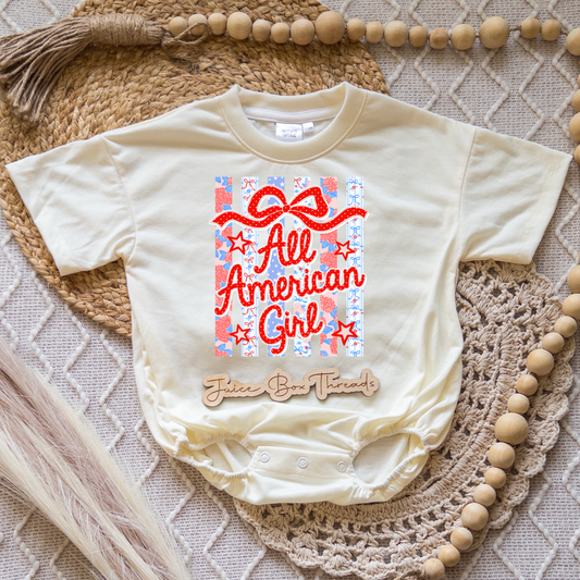 All American Girl Romper/Tee
