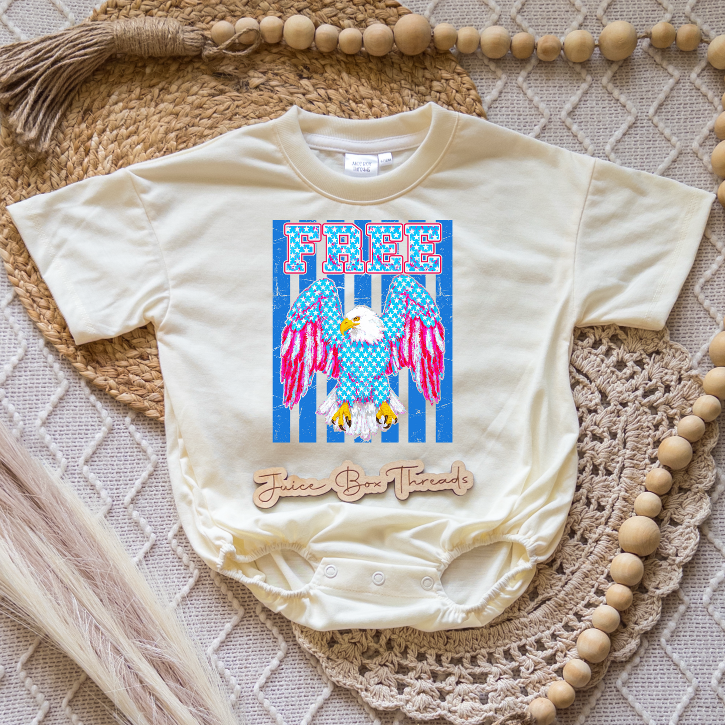 Free Eagle Striped Romper/Tee