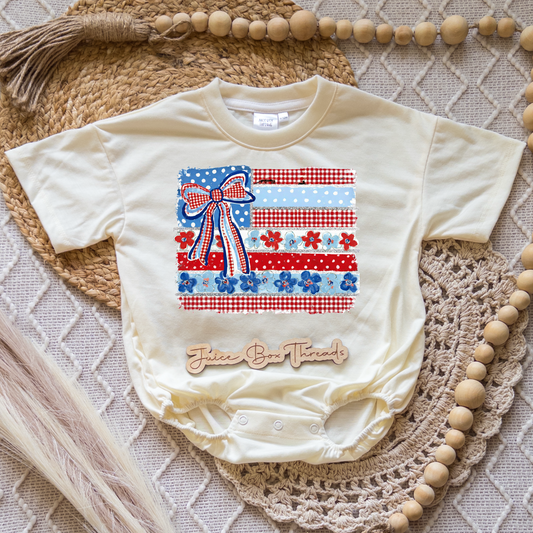Bow Flag Romper/Tee