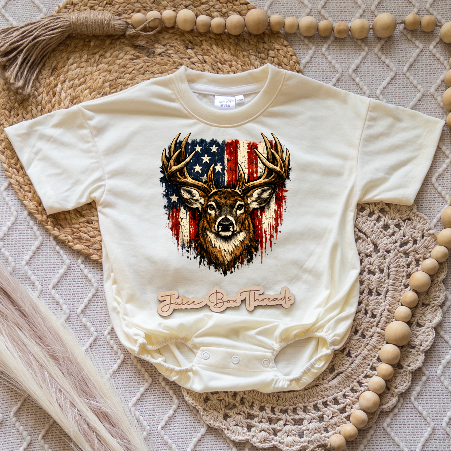Deer Flag Romper/Tee
