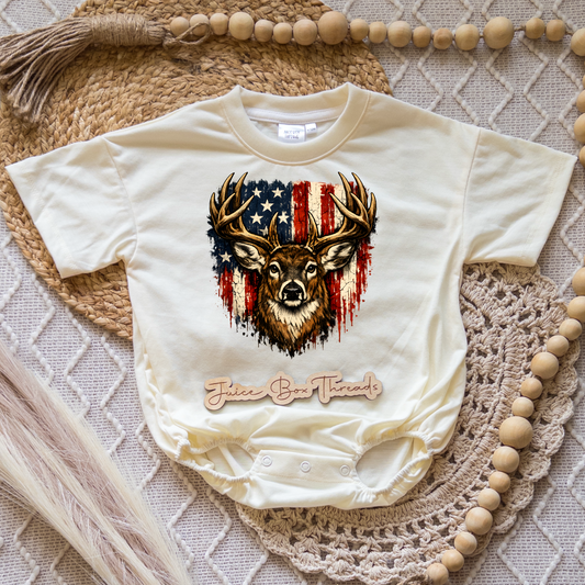 Deer Flag Romper/Tee