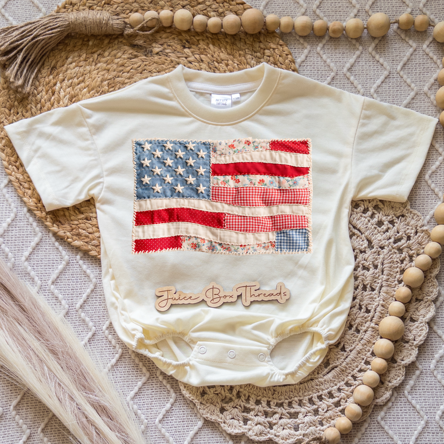 Quilted Flag Romper/Tee