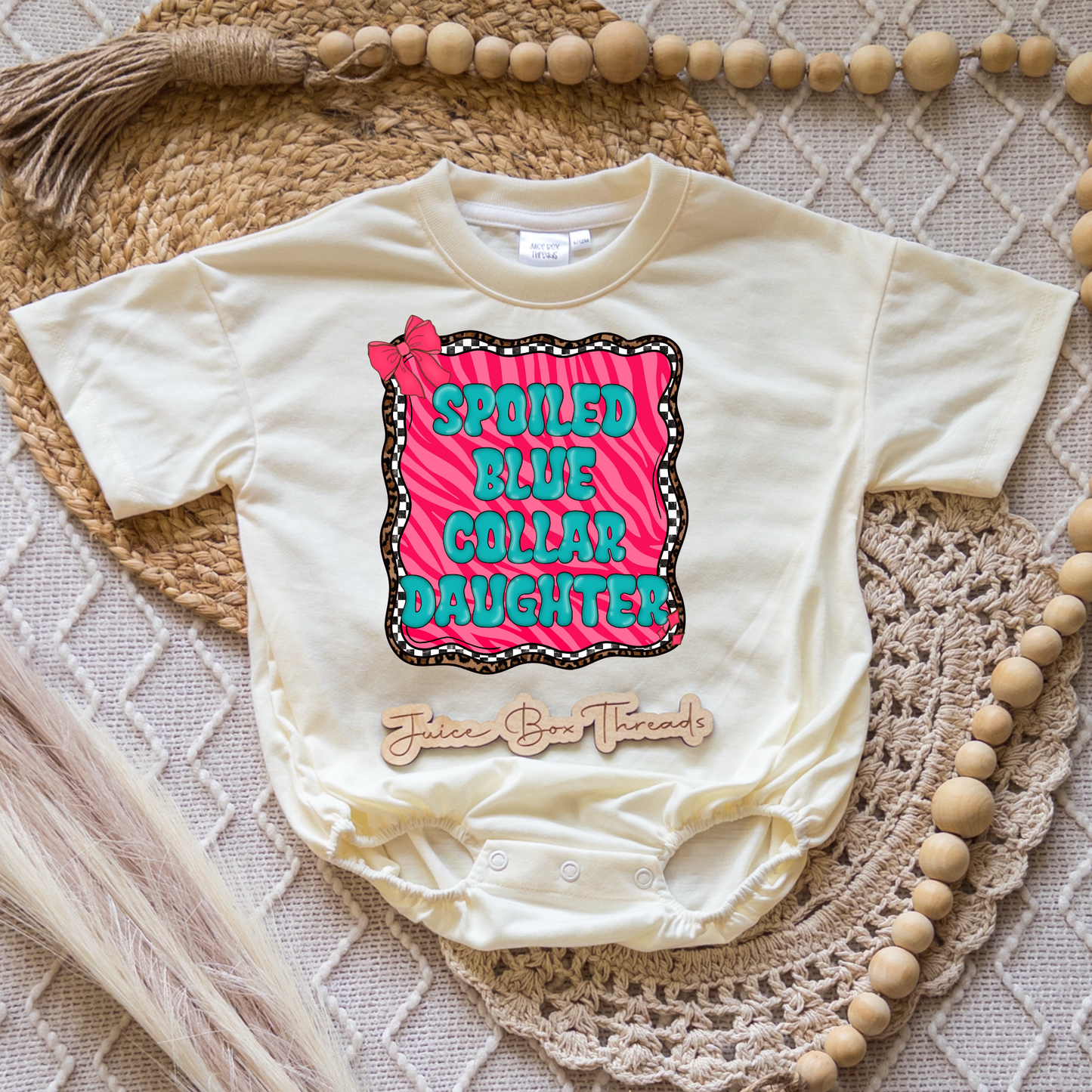 Spoiled Blue Collar Daughter Romper/Tee
