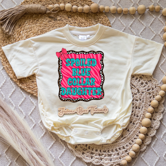 Spoiled Blue Collar Daughter Romper/Tee