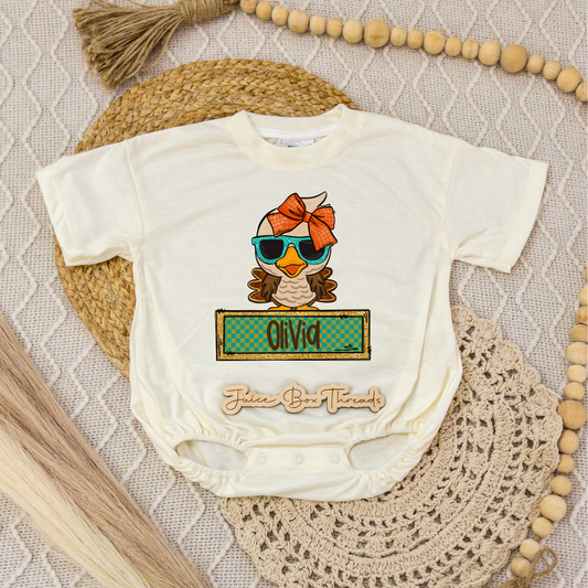 Baby Turkey Girl Name Romper/Tee