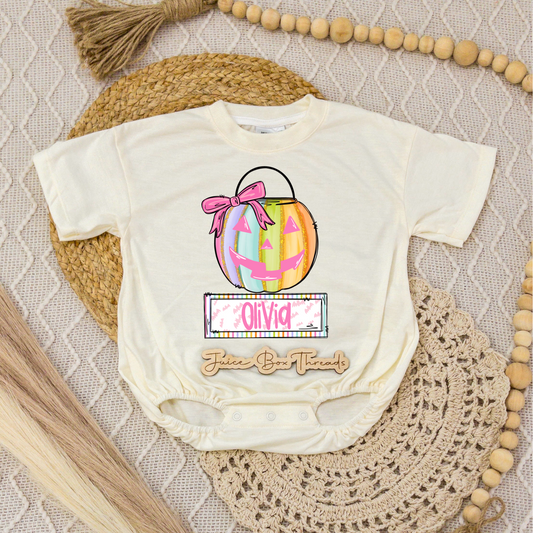 Pumpkin Basket Name Romper/Tee