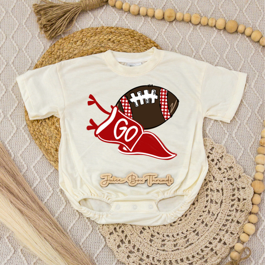Red Football Go Romper/Tee