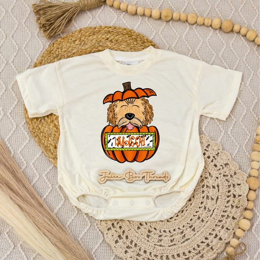 Golden Doodle Pumpkin Name Romper/Tee