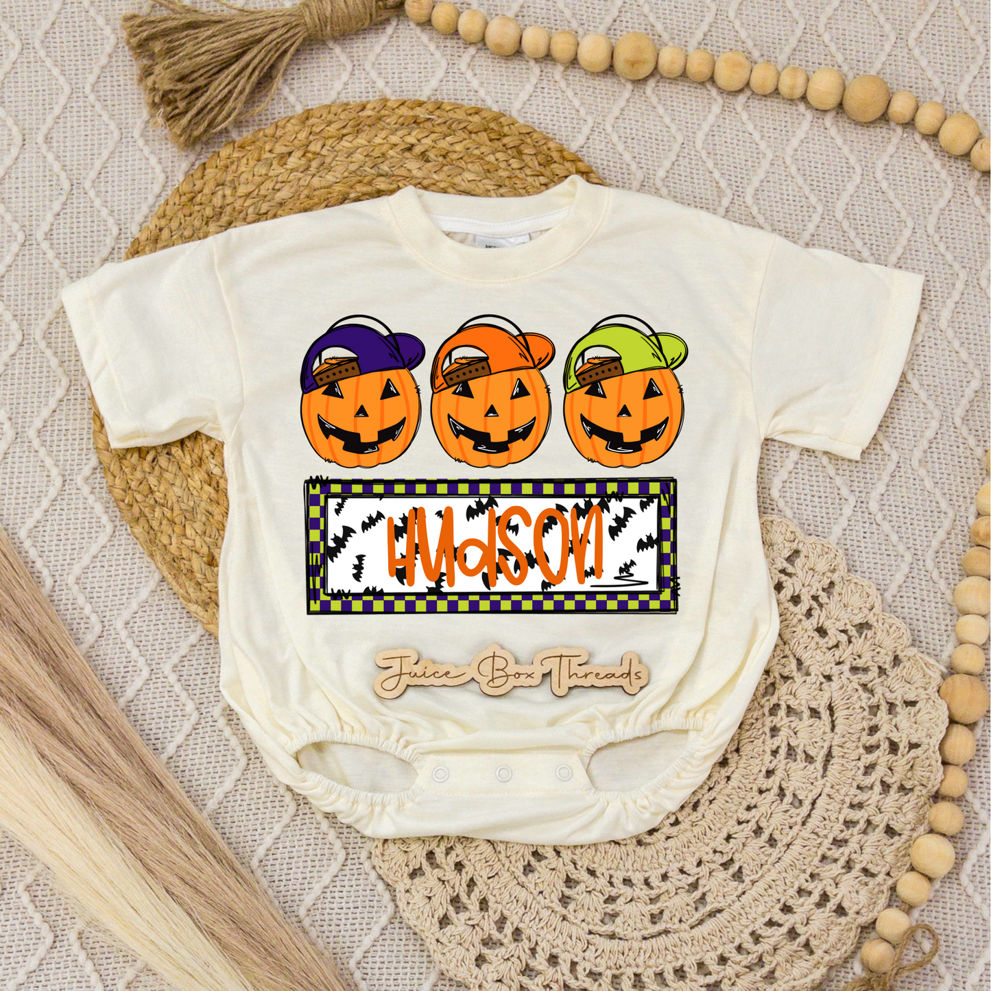 Boy Pumpkin Name Romper/Tee