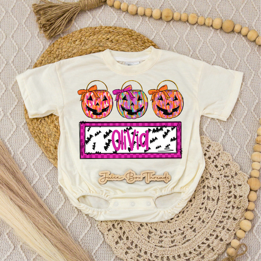 Girl Pumpkin Name Romper/Tee