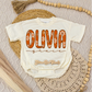 Orange Floral Name Romper/Tee