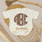 Football Leopard Monogram Romper/Tee