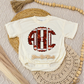 Faux Glitter Football Monogram Romper/Tee