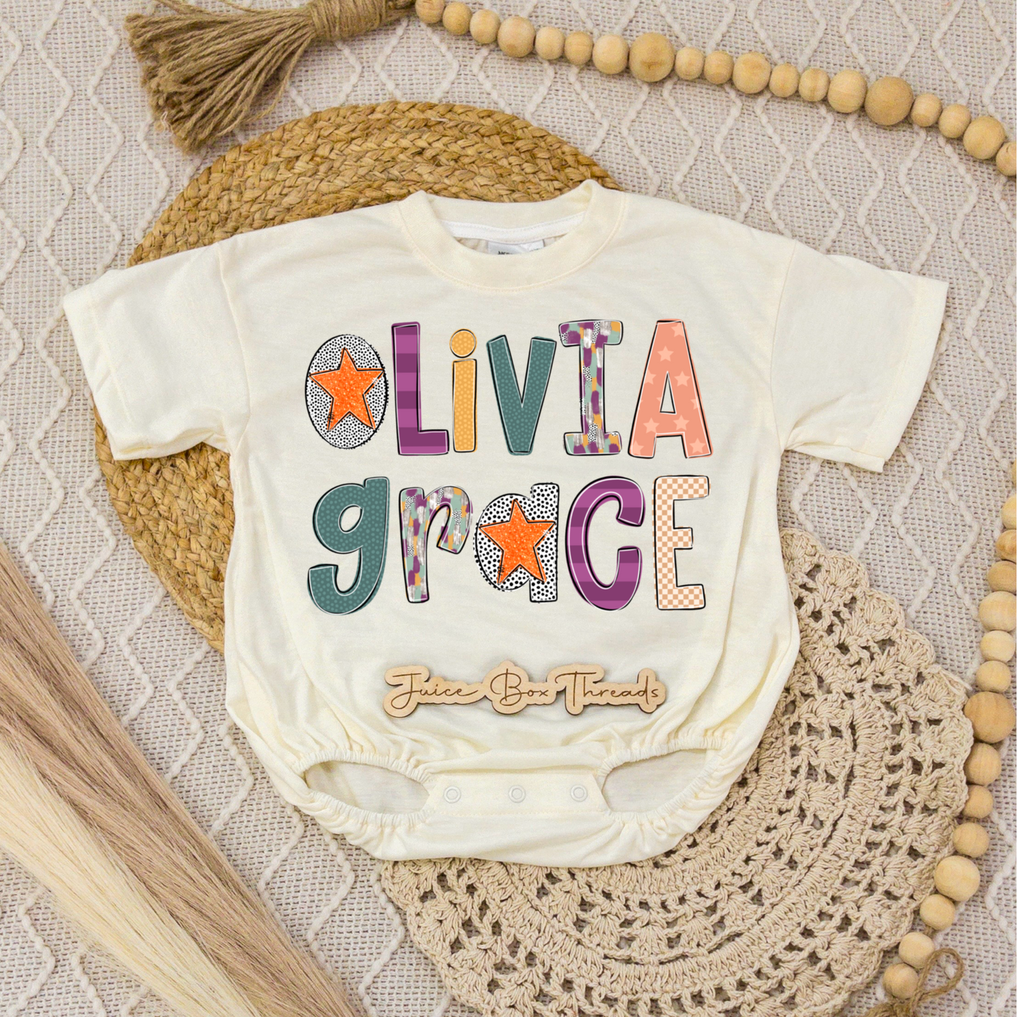 Fall Preppy Name Romper/Tee
