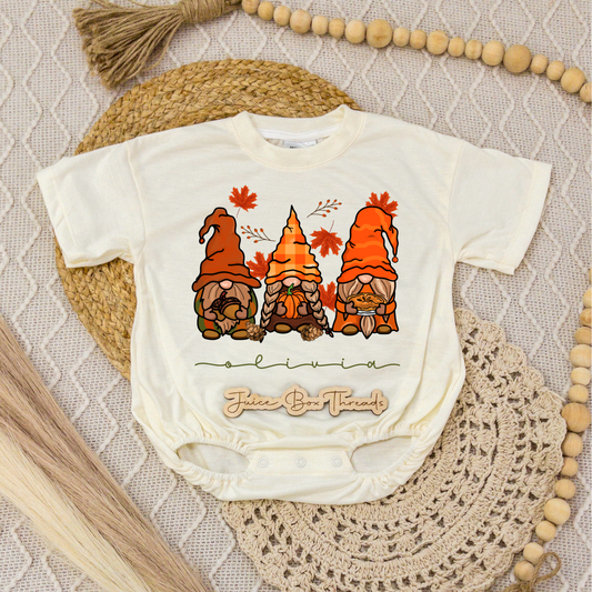 Fall Gnome Name Romper/Tee