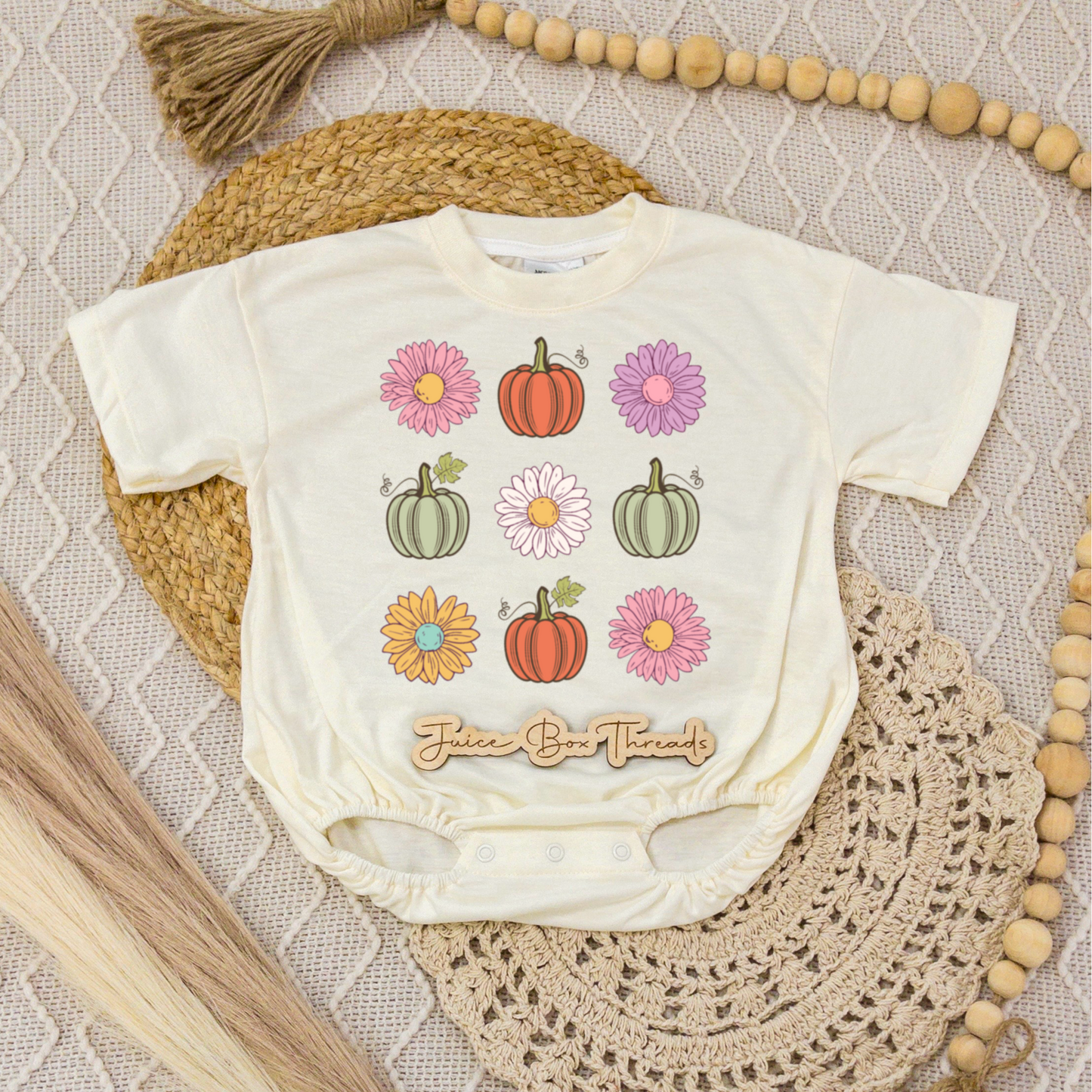 Floral Pumpkin Romper/Tee