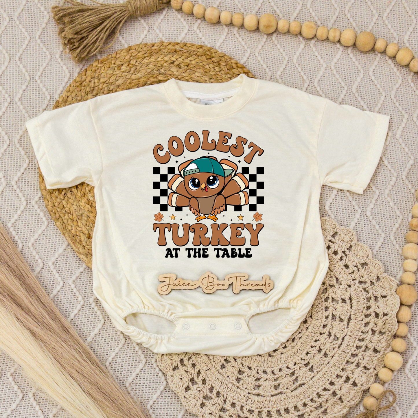 Coolest Turkey at the Table Romper/Tee