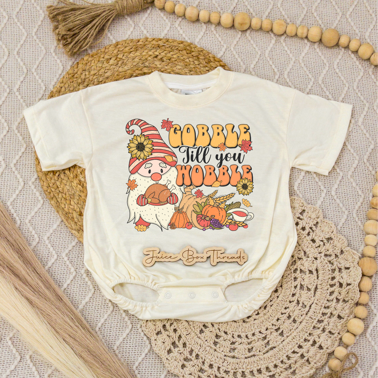 Gobble Til you Wobble Romper/Tee