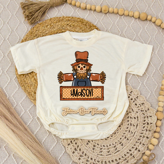Boy Scarecrow Name Romper/Tee