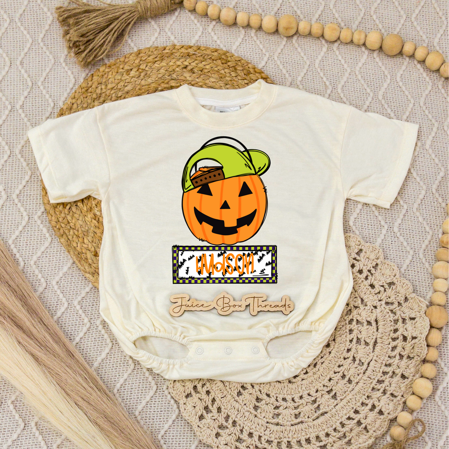Boy Pumpkin Name Romper/Tee