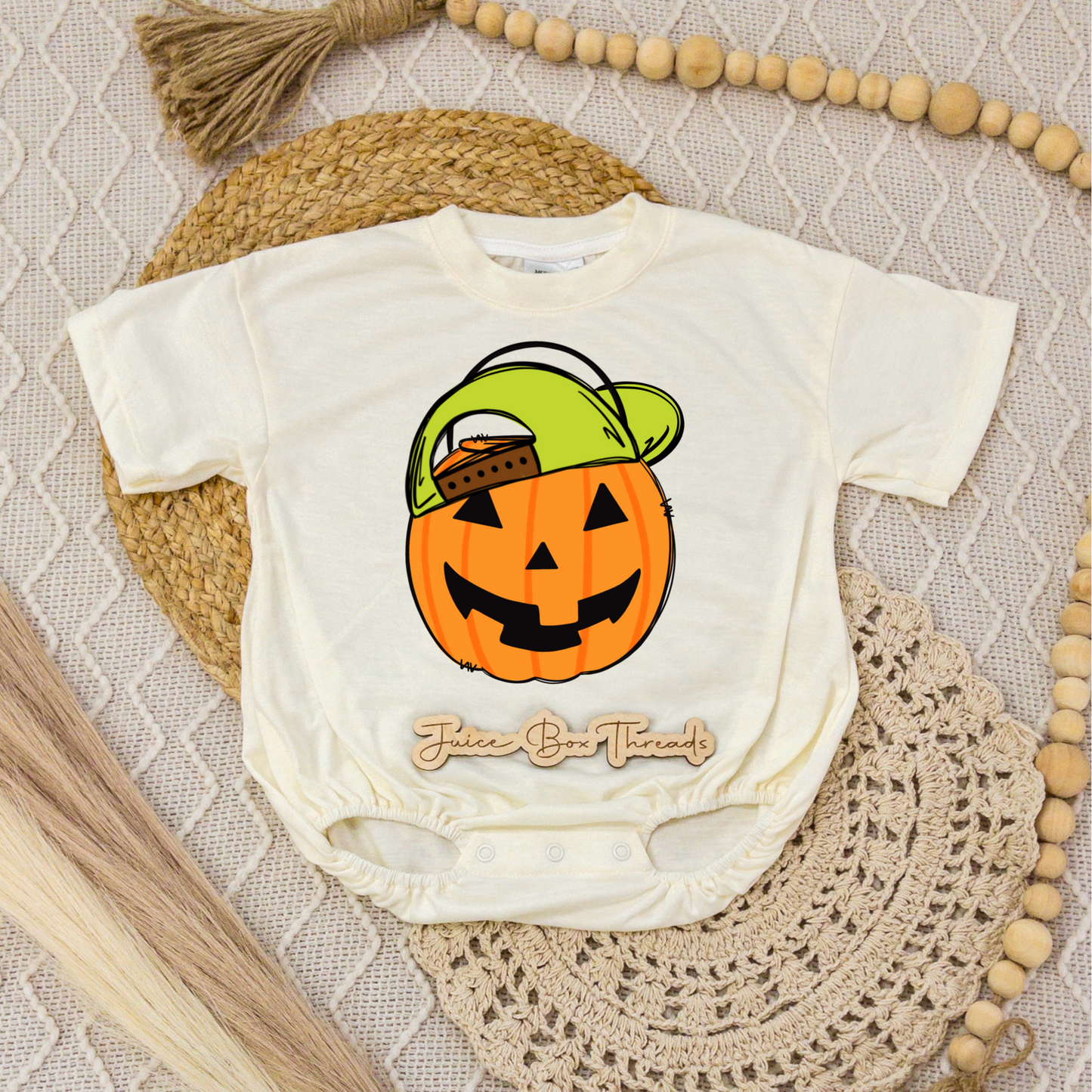 Boy Pumpkin Hat Romper/Tee