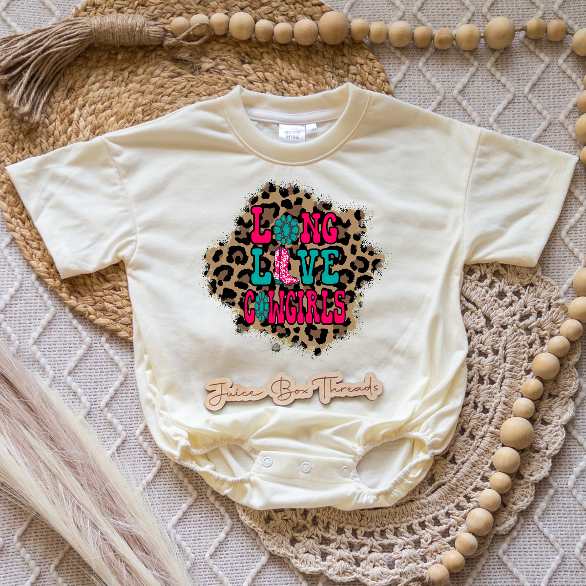 Long Live Cowgirls Leopard Romper/Tee