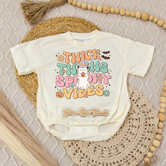 Thick Thighs Spooky Vibes Romper/Tee